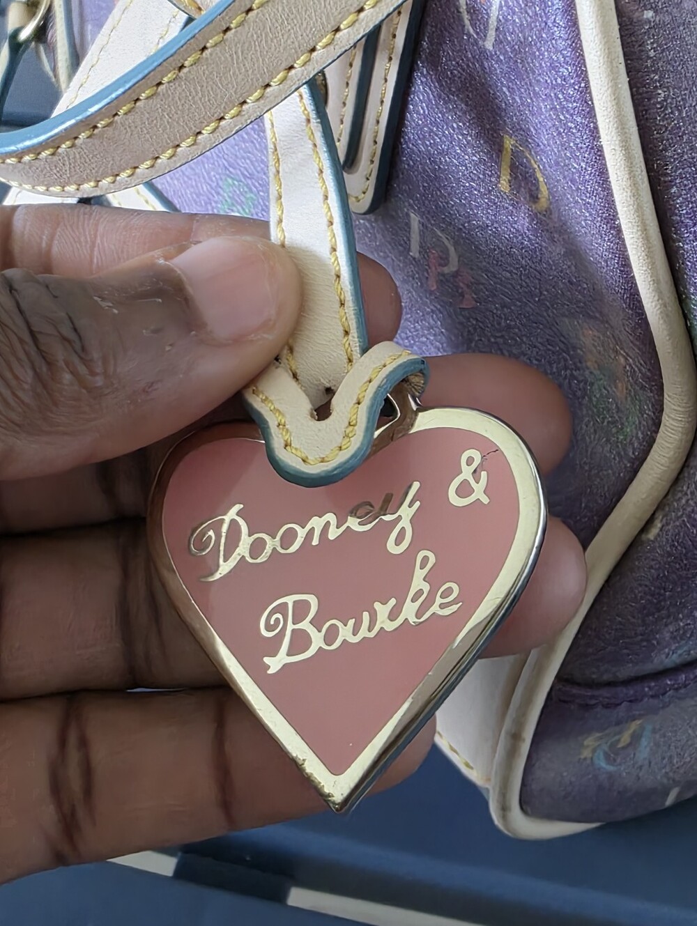 VTG 2000's Dooney & Bourke Rainbow DB Monogram Dome Satchel Shoulder Bag Y2k - Picture 3 of 14